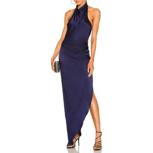 Amanda Uprichard Navy Halter Dress